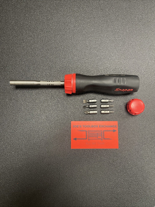 Snap On sgdmrc4a soft grip standard ratcheting screwdriver with 6 bits new