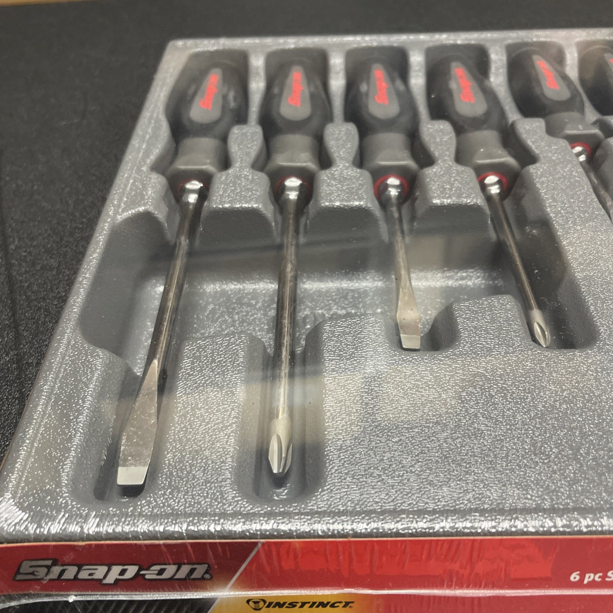 Snap-on Tools NEW DARK TITANIUM 6pc Soft Grip Mixed Screwdriver Set SGDX60BDT