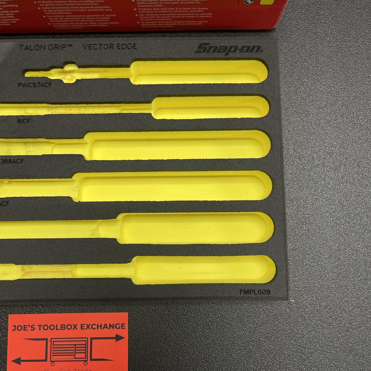 Snap-on fmpl02hv FMPL02B foam organizer6pc essential plier set Hi Viz Yellow