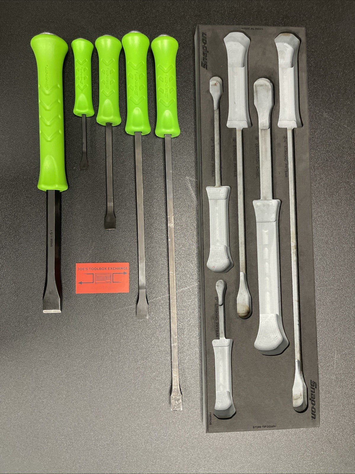 Snap-on USA 5-Piece Green Striking Prybar & Chisel Foam Set SPBSDC705DTFG