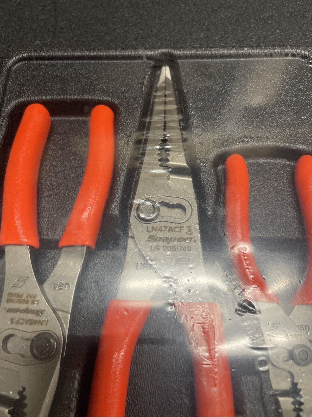 Snap-On Tools ORANGE 3pc Soft Grip Long Nose Slip Joint Pliers Set PL3LNSJCFO