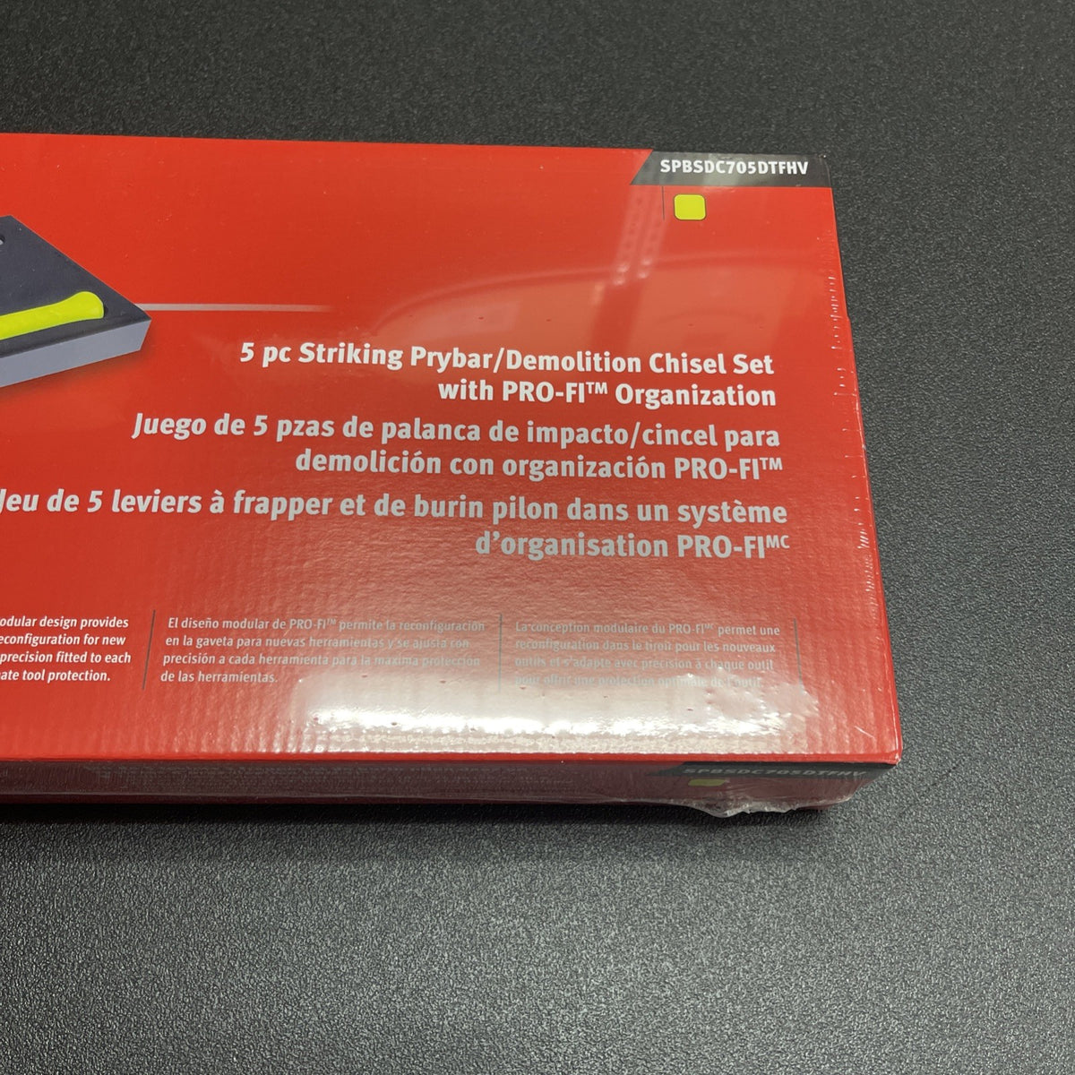 Snap-on USA NEW 5-Piece HI-Viz Striking Prybar & Chisel Foam Set SPBSDC705DTFHV