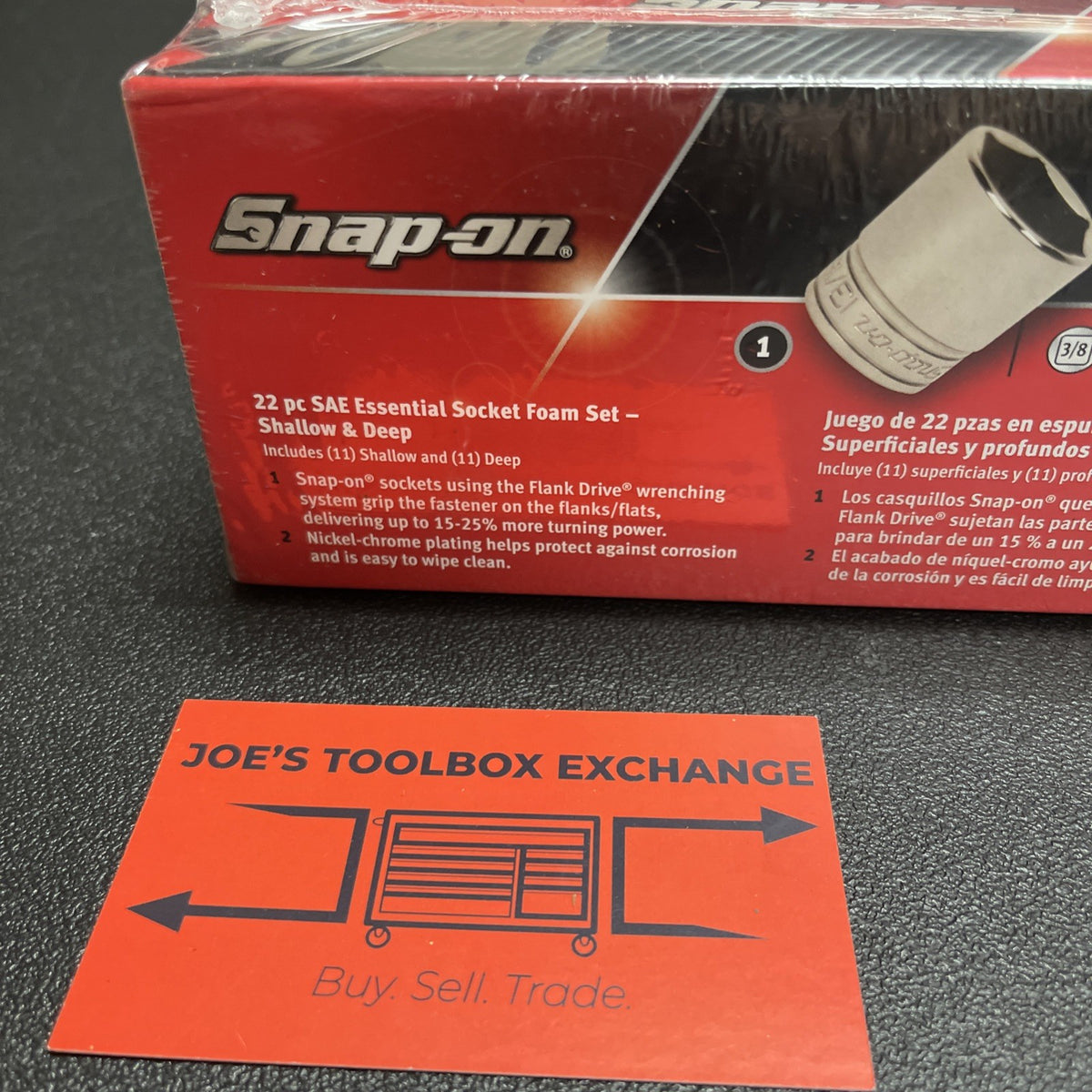 Snap-on Tools 222SFFSFDT 22pc 3/8"dr 1/4-7/8" Shallow/Deep Socket Foam Set