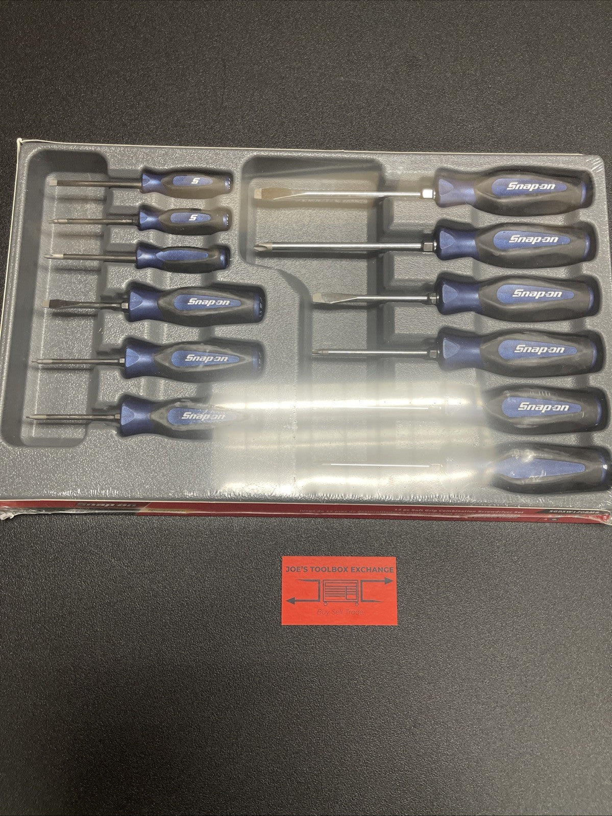 Snap-on USA NEW 12PC Power Blue Soft Grip MIX TIP Screwdriver Set SGDXW120BMB