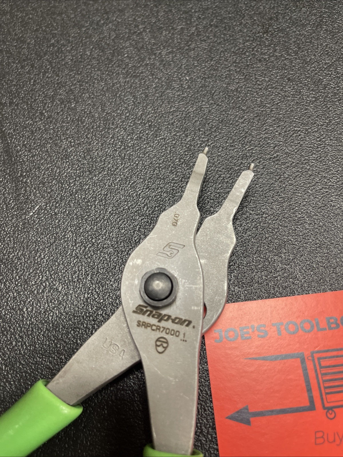 Snap-on Tools USA GREEN Straight Tip .070 Snap Ring Pliers SRPCR7000