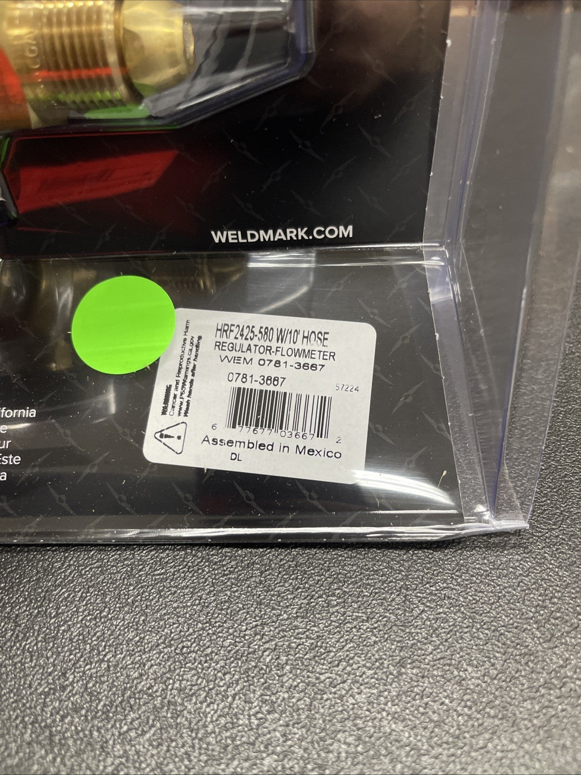 Weldmark Regulator, Flowmeter HRF2425-580 W/ 10' Hose (0781-3667)