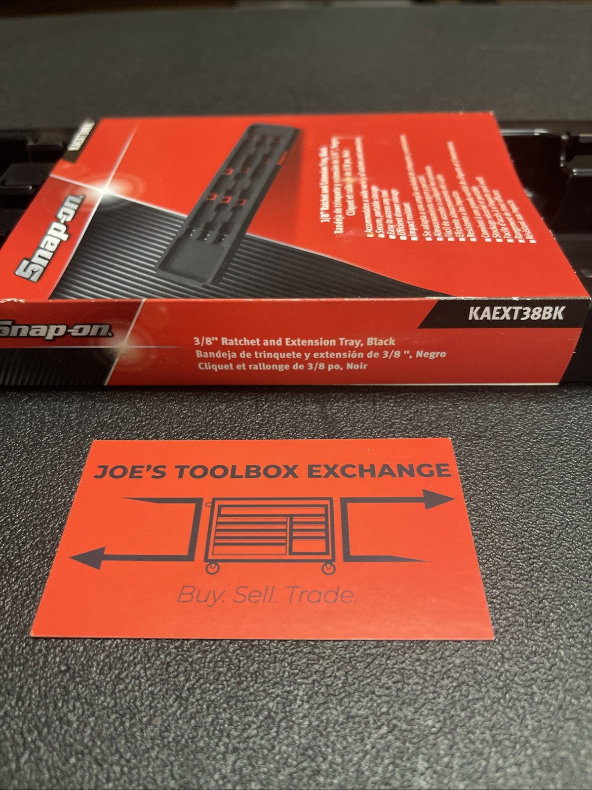 Snap-on Tools USA NEW BLACK 3/8" Drive Extension & Ratchet Organizer KAEXT38BK