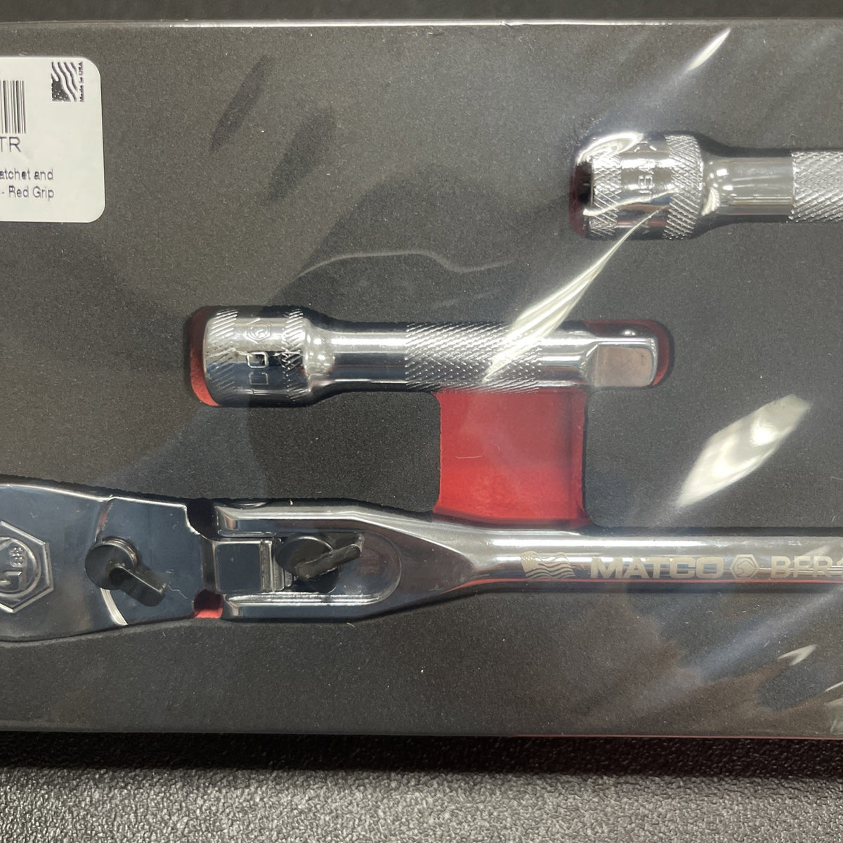 Matco Tools 3/8" Drive Locking Flex Ratchet + Extensions Foam Set Red BFR128SETR