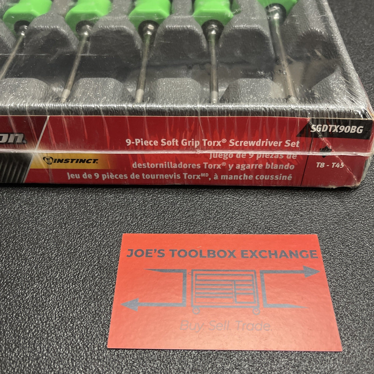 Snap-on Tools NEW 9pc GREEN Soft Grip T8 - T45 TORX Screwdriver Set SGDTX90BG