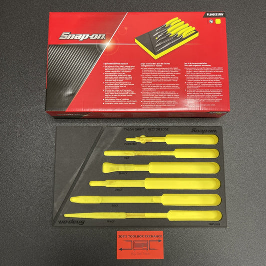 Snap-on fmpl02hv FMPL02B foam organizer6pc essential plier set Hi Viz Yellow
