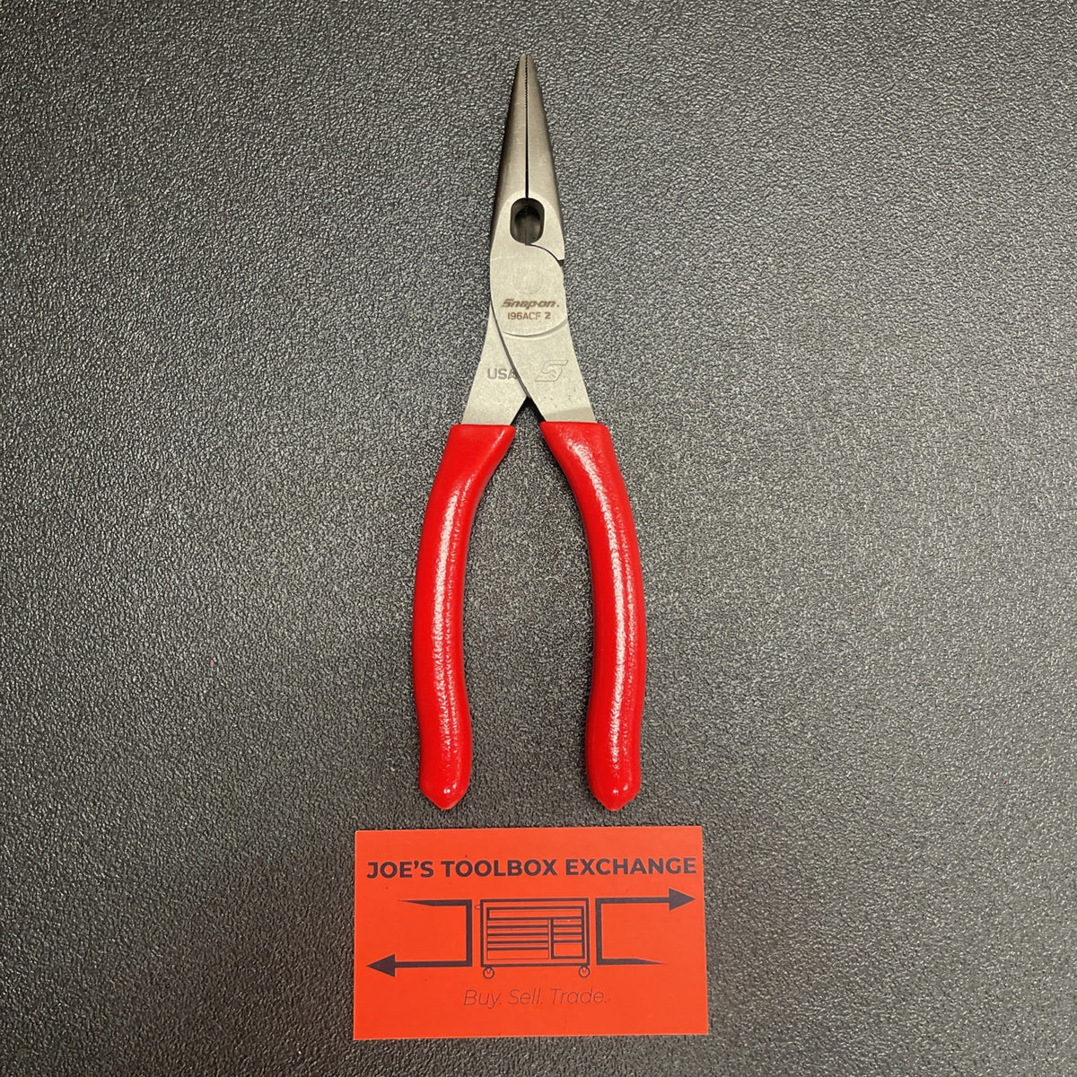 Snap-on Tools USA NEW RED 8" Talon Soft Grip Needle Nose Pliers w/ Cutter 196ACF
