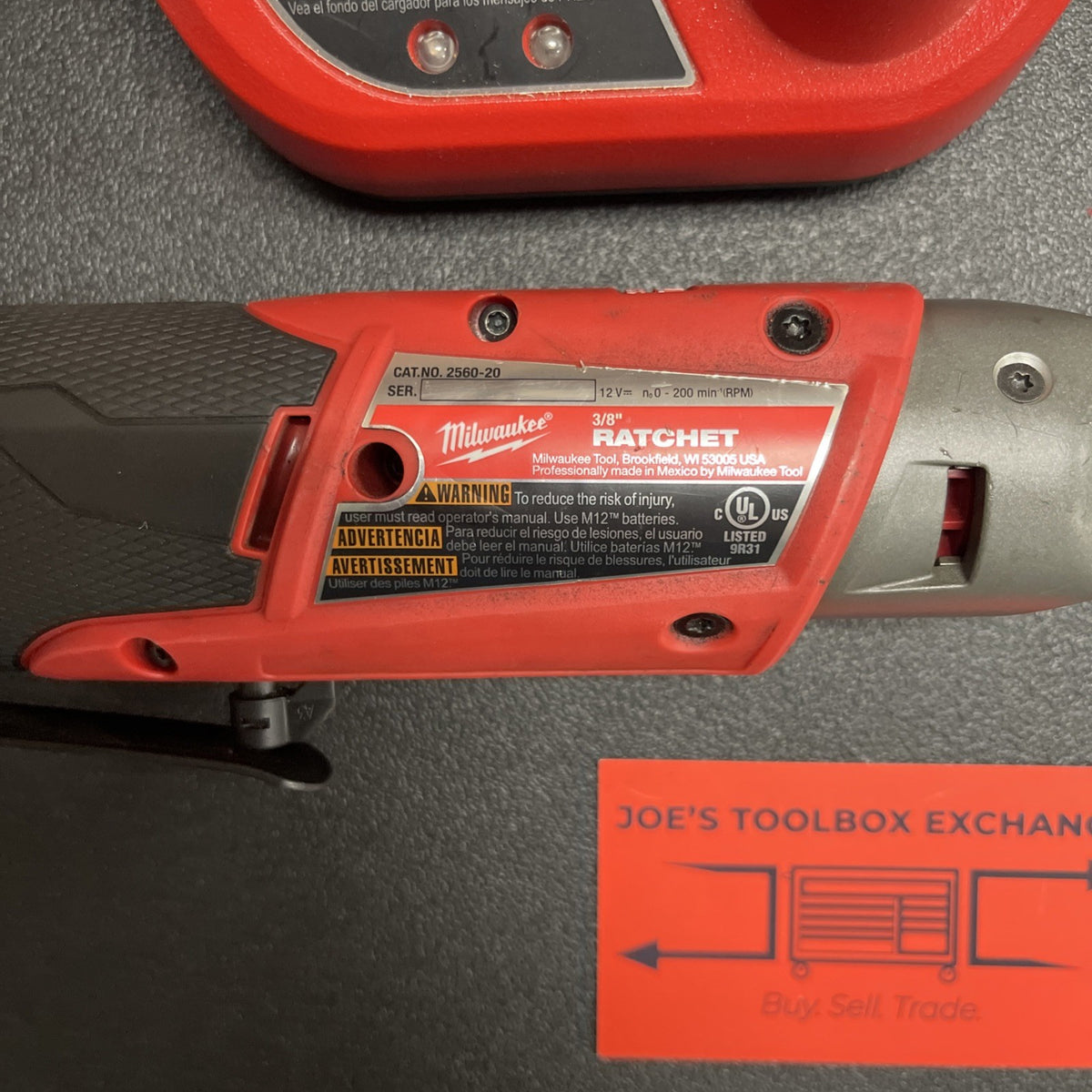 Milwaukee 2560-20 M12 3/8” Extended Reach High-Speed Ratchet Battery & Charger