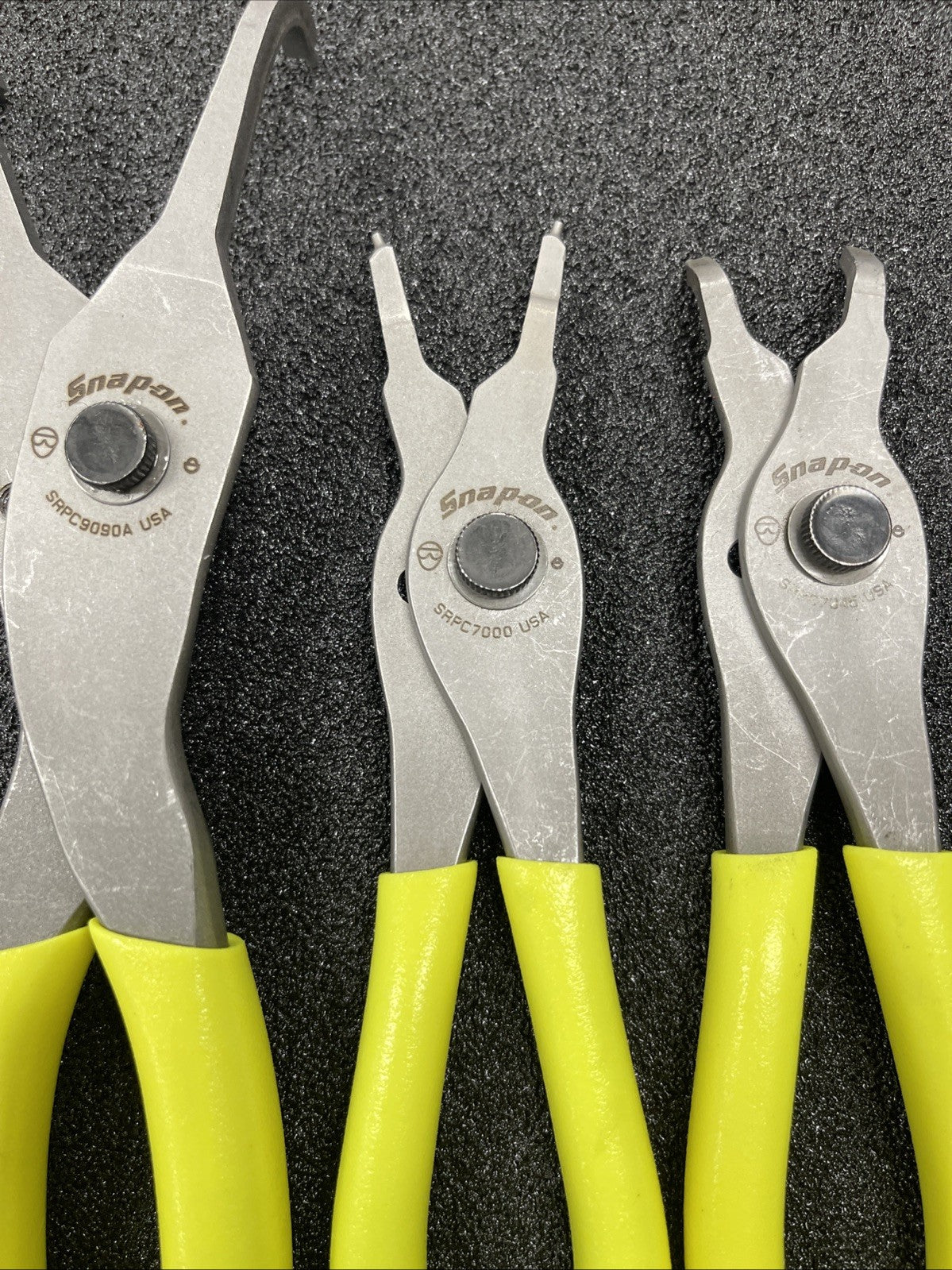 Snap-on Tools USA NEW HI-VIZ 4 Piece Soft Grip Snap Ring Plier Lot Set
