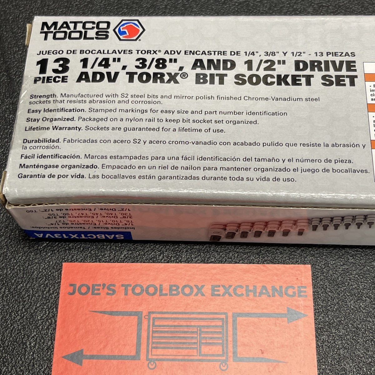 NEW Matco Tools SABCTX13VA 13pc ADV Torx Bit Socket Driver Set, 1/4 3/8 1/2” Dr.
