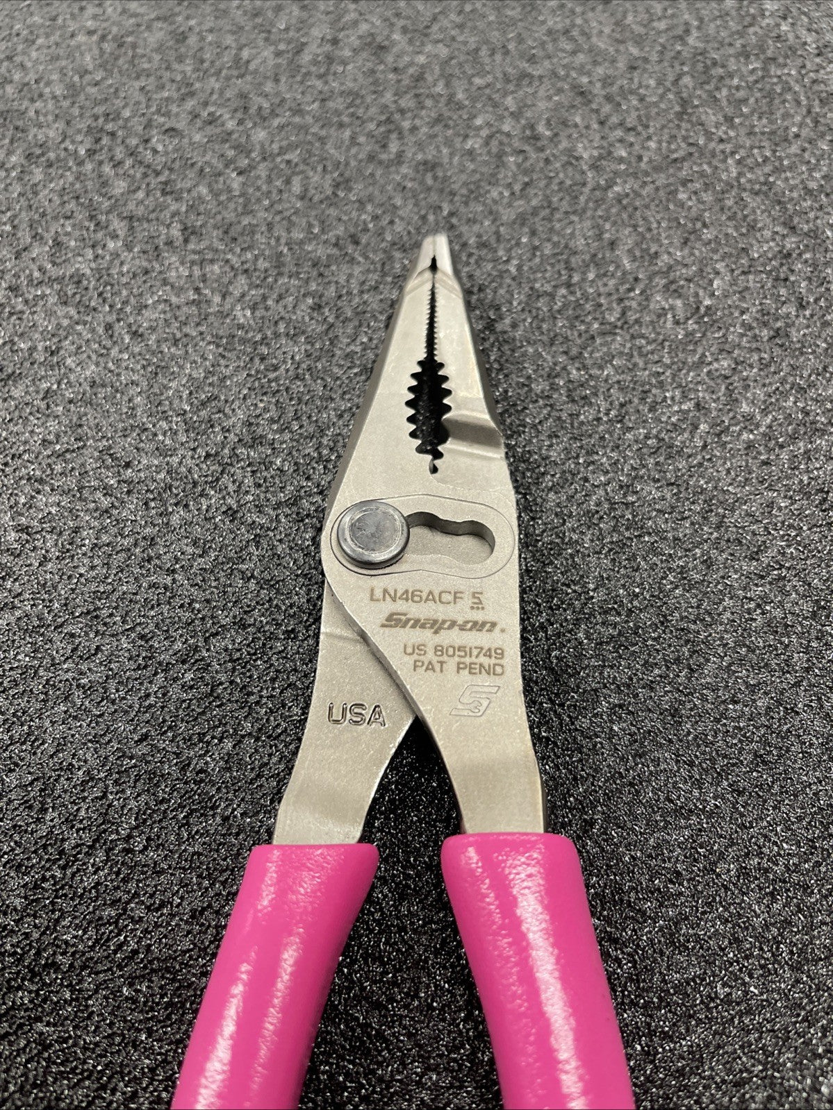 Snap-on Tools NEW ELECTRIC PINK 7" Talon Long Nose Slip Joint Pliers LN46ACFEP