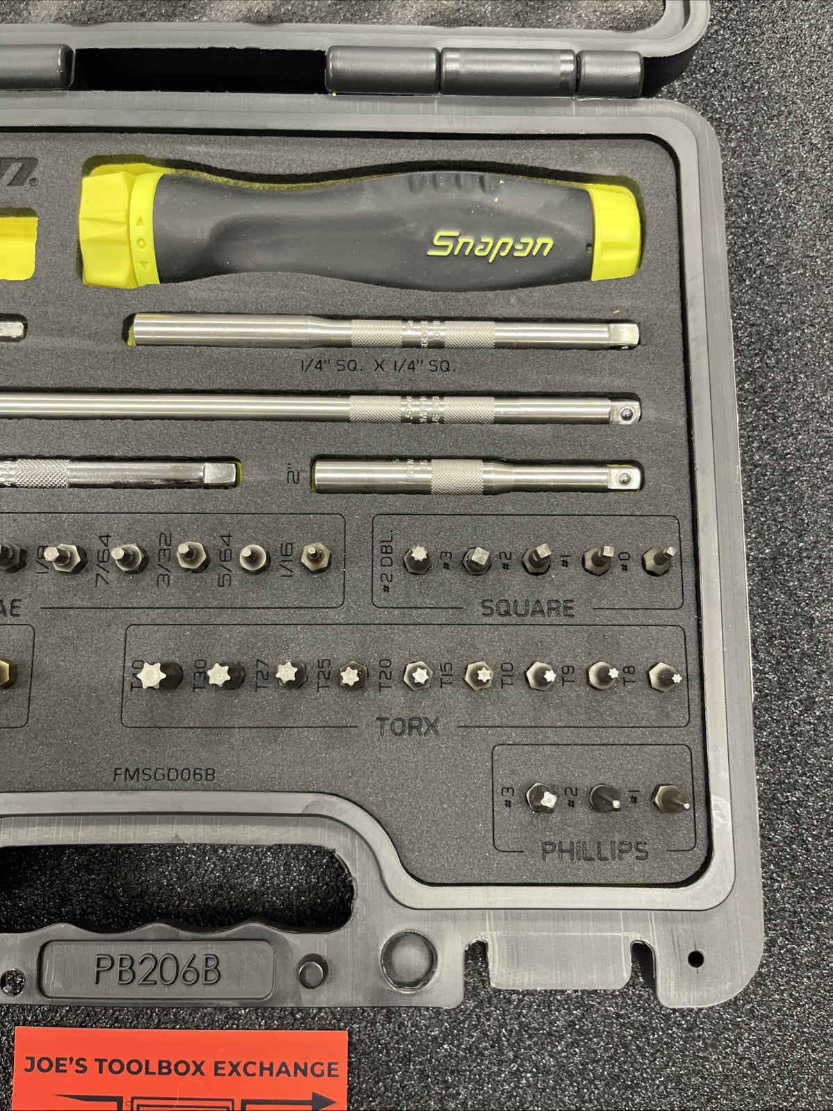 Snap-on Tools NEW HI-VIS YELLOW Ratcheting Screwdriver Master Set SGDMRC44FHV