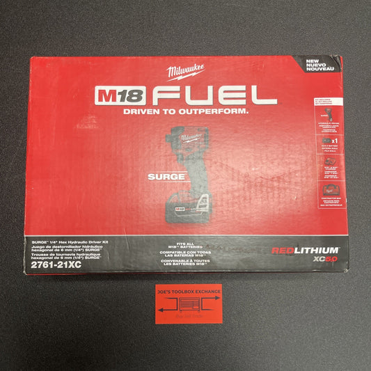 Milwaukee M18 FUEL SURGE 18V 1/4” Hex Impact Driver Kit 5.0 Ah Battery Charger