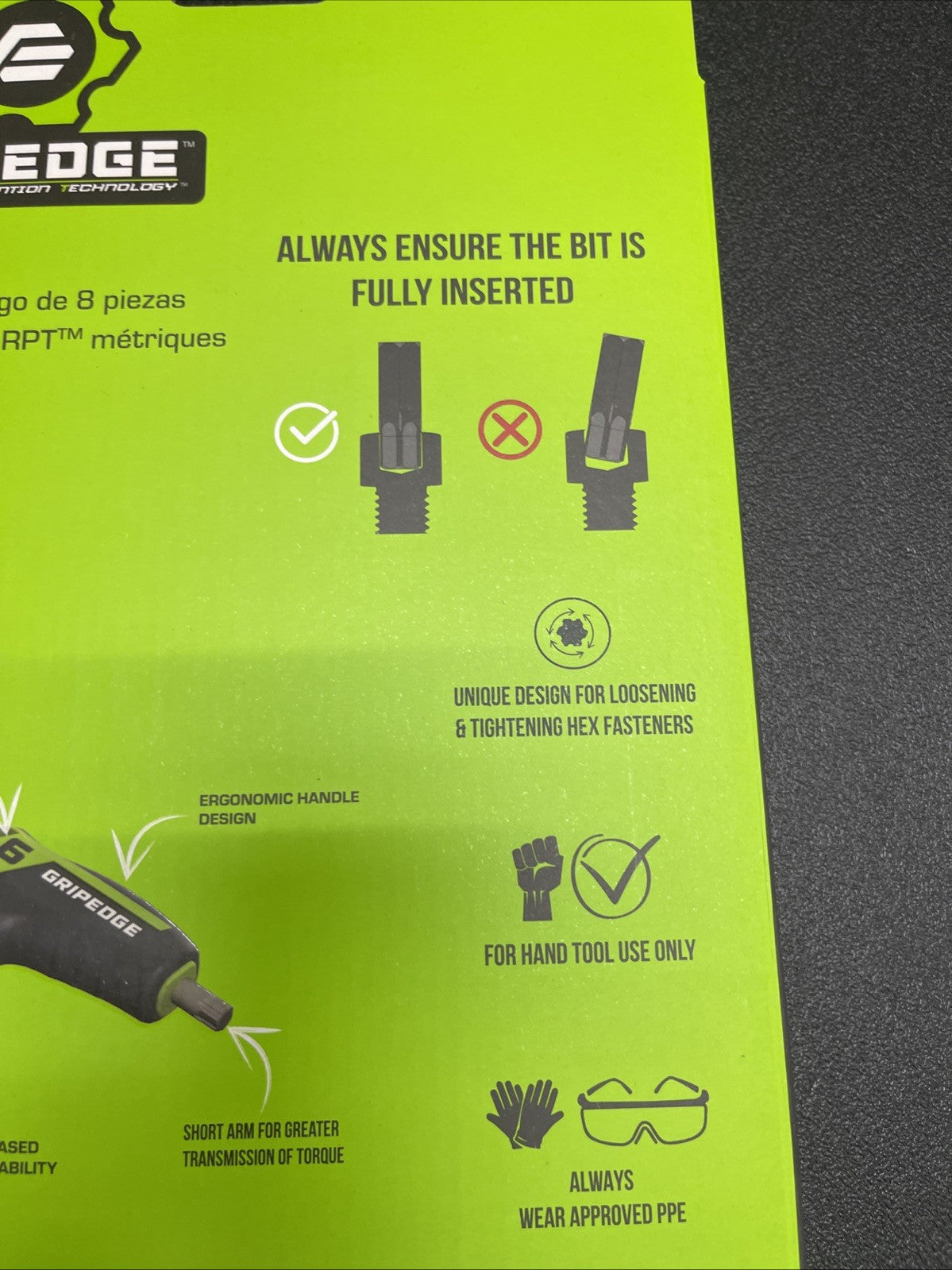 GRIPEDGE 8-PC METRIC HEX T-Handle Driver Set | Sizes - 2, 2.5, 3, 4, 5, 6, 8,...