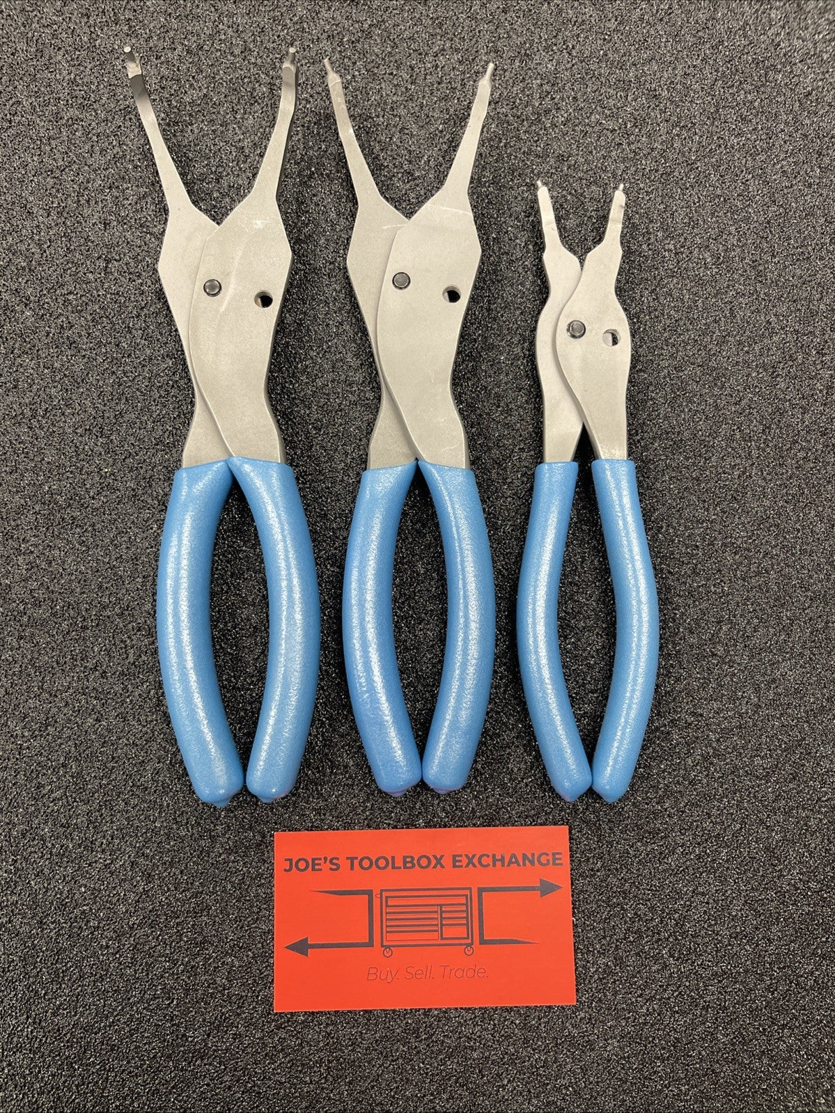 Snap-on Tools USA NEW 3pc PEARL BLUE Soft Grip Snap Ring Pliers Lot Set