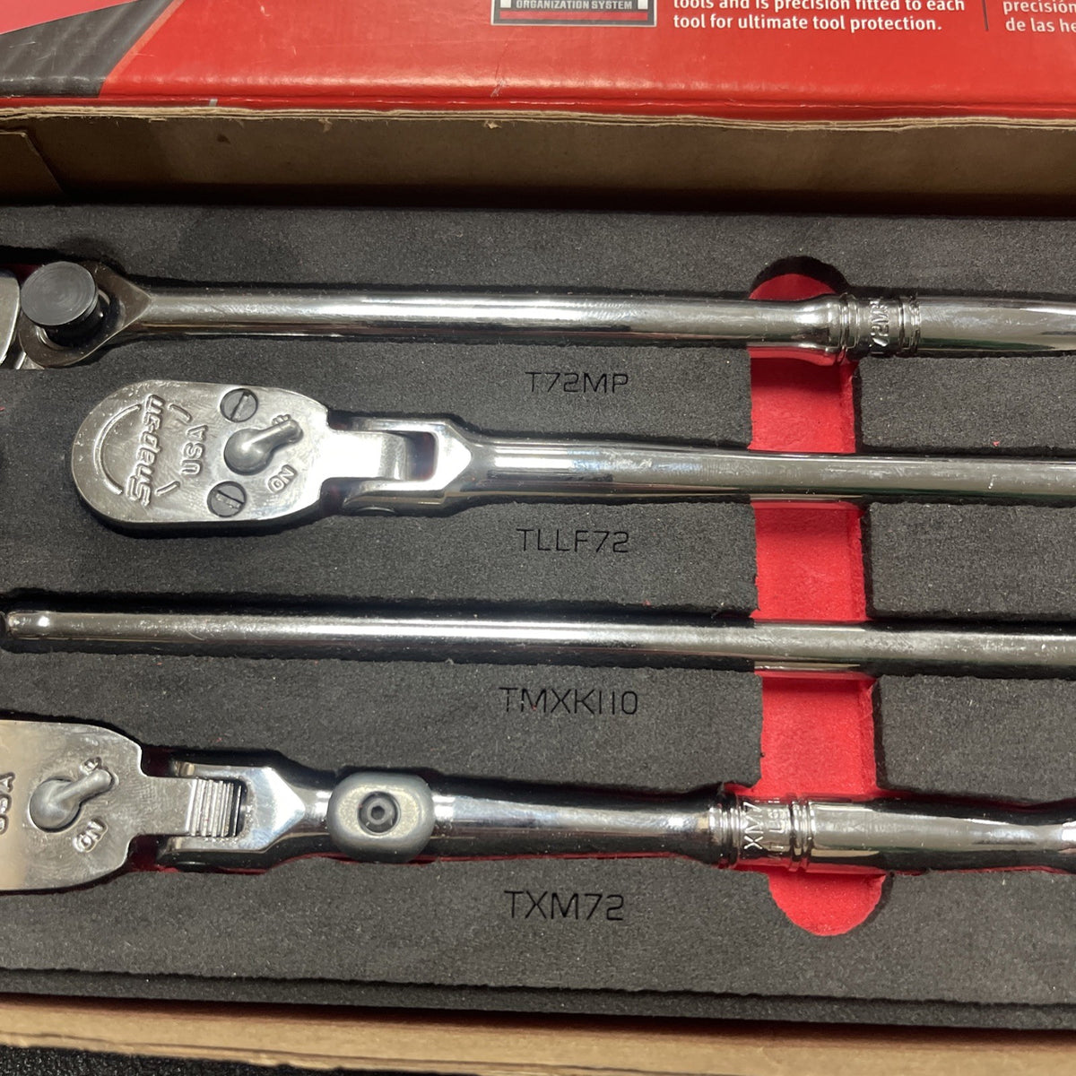 Snap-on 8pc RAT108ESSFR Essential Ratchet Extension Set Pro-Fl Foam Organization