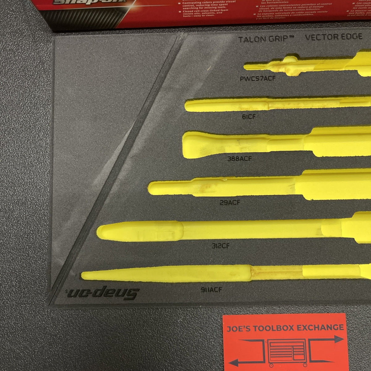 Snap-on fmpl02hv FMPL02B foam organizer6pc essential plier set Hi Viz Yellow