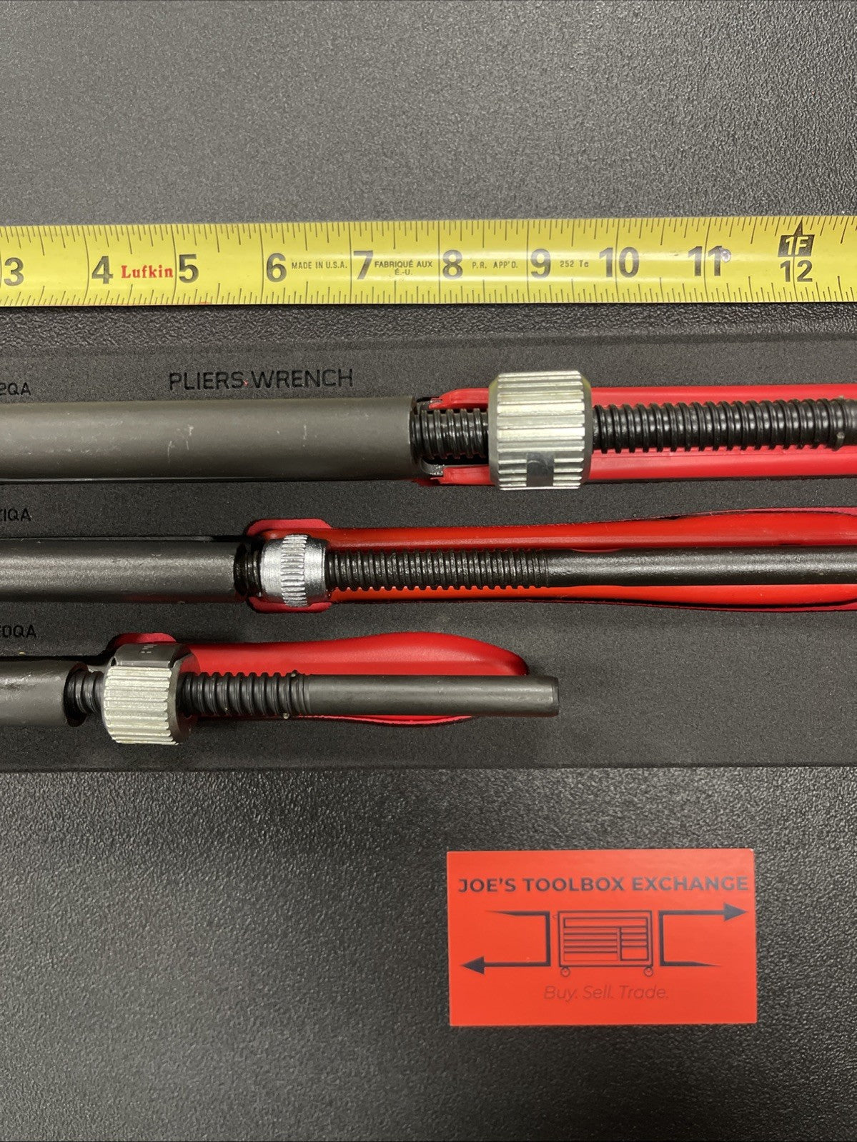 Snap-on Tools SPAIN NEW RED 3-Piece Quick Adjust Plier Wrench Foam Set PWZ300FR