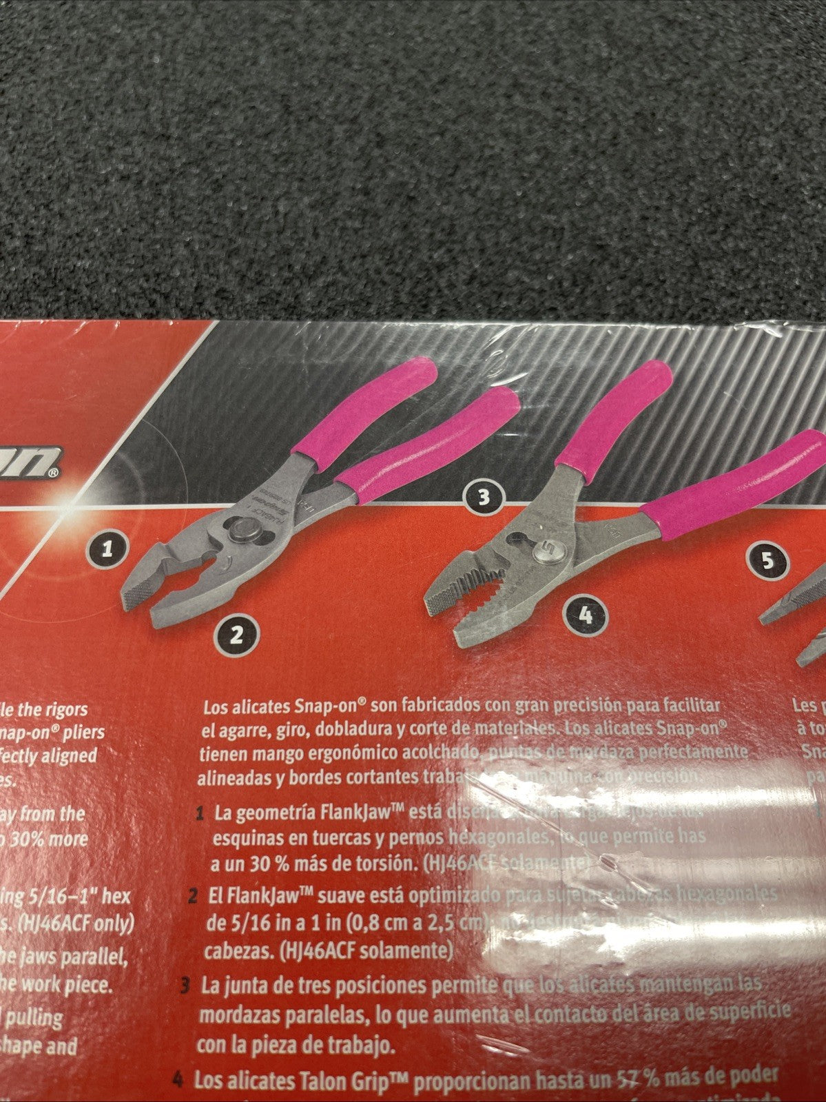 Snap-on Tools USA NEW PINK 3pc Talon Grip Slip Joint Pliers Set PL346ACFEP