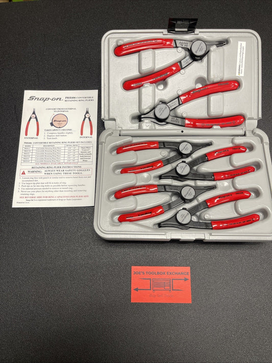 Snap-on Tools PRH406 NEW 6 Piece Convertible Retainer Ring Pliers Set With Case