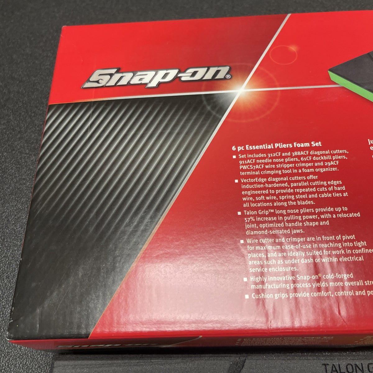 Snap-on fmpl02bg foam organizer  for 6pc essential plier set green FMPL02B