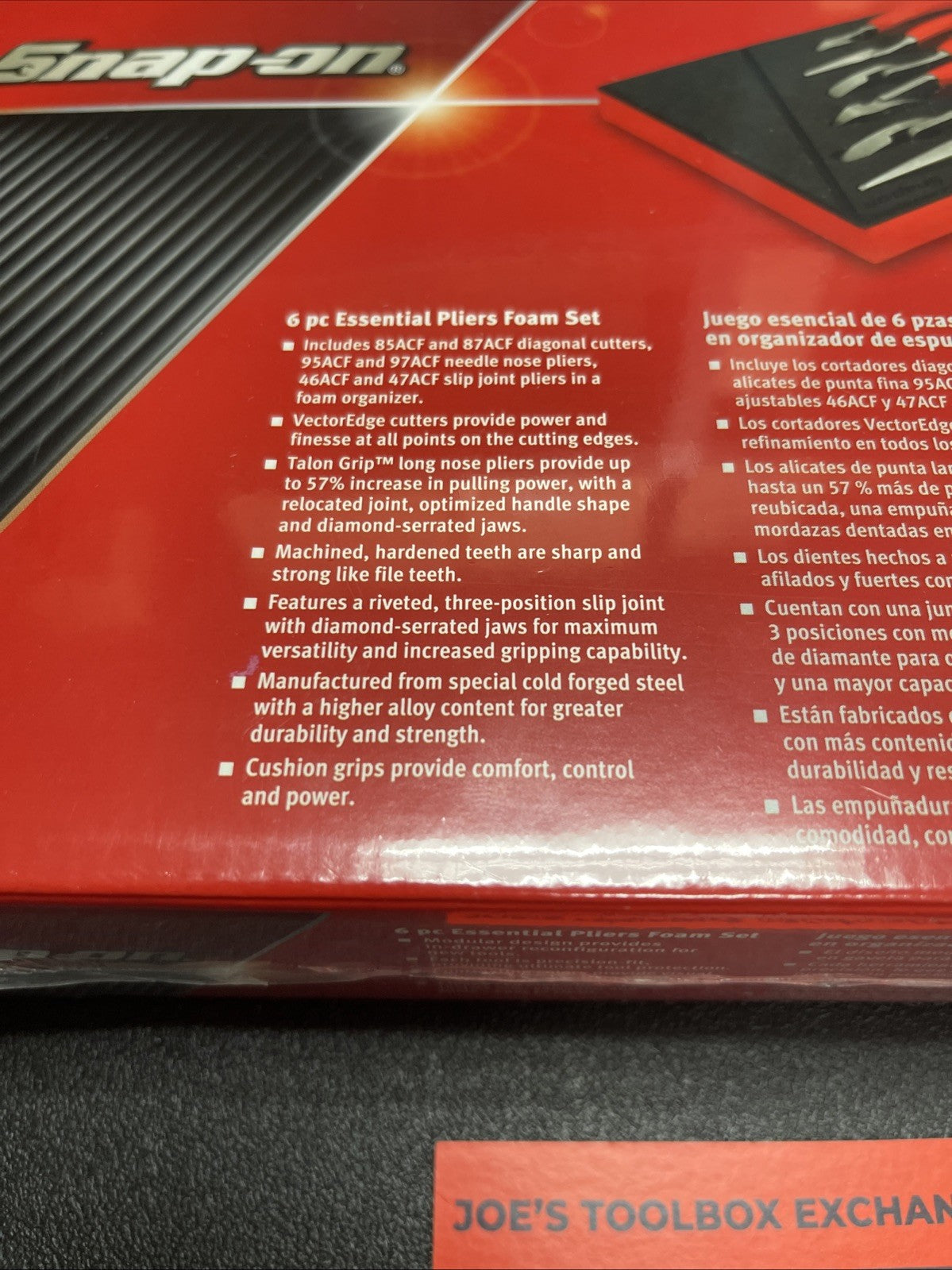 Snap-on Tools USA NEW RED 6 PIECE Essential Pliers Cutters in Foam PL600ES1FR