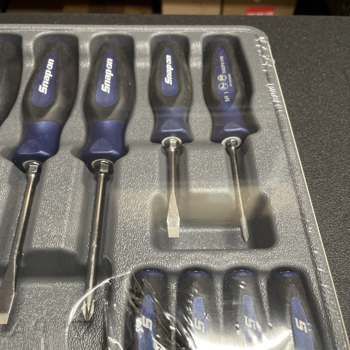 Snap-on SGDX6040BMB 10pc Power Blue Soft Grip Screwdriver Set Made in USA
