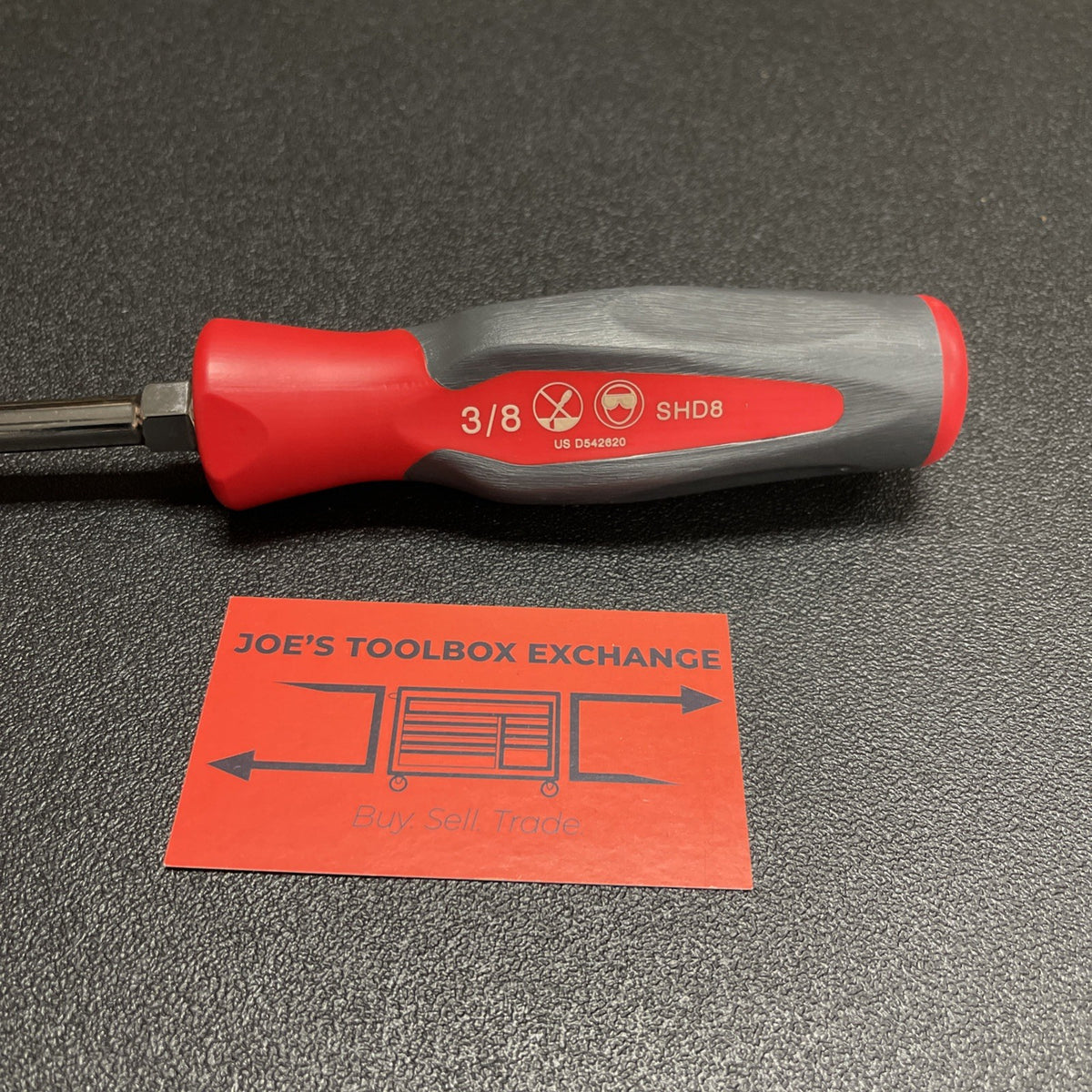 Snap-on Tools NEW USA RED Hard Handle 3/8" Flat Head / Slotted Screwdriver SHD8