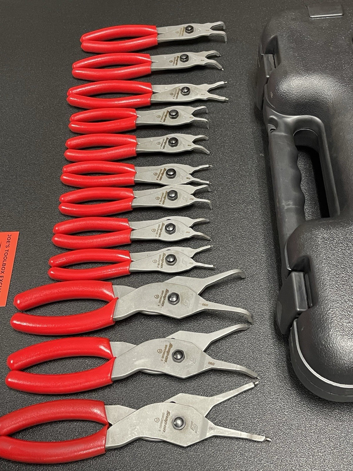 SNAP-ON SRPCR112 12 Pc. Snap Ring Pliers Set W/Foam Padded Case Red