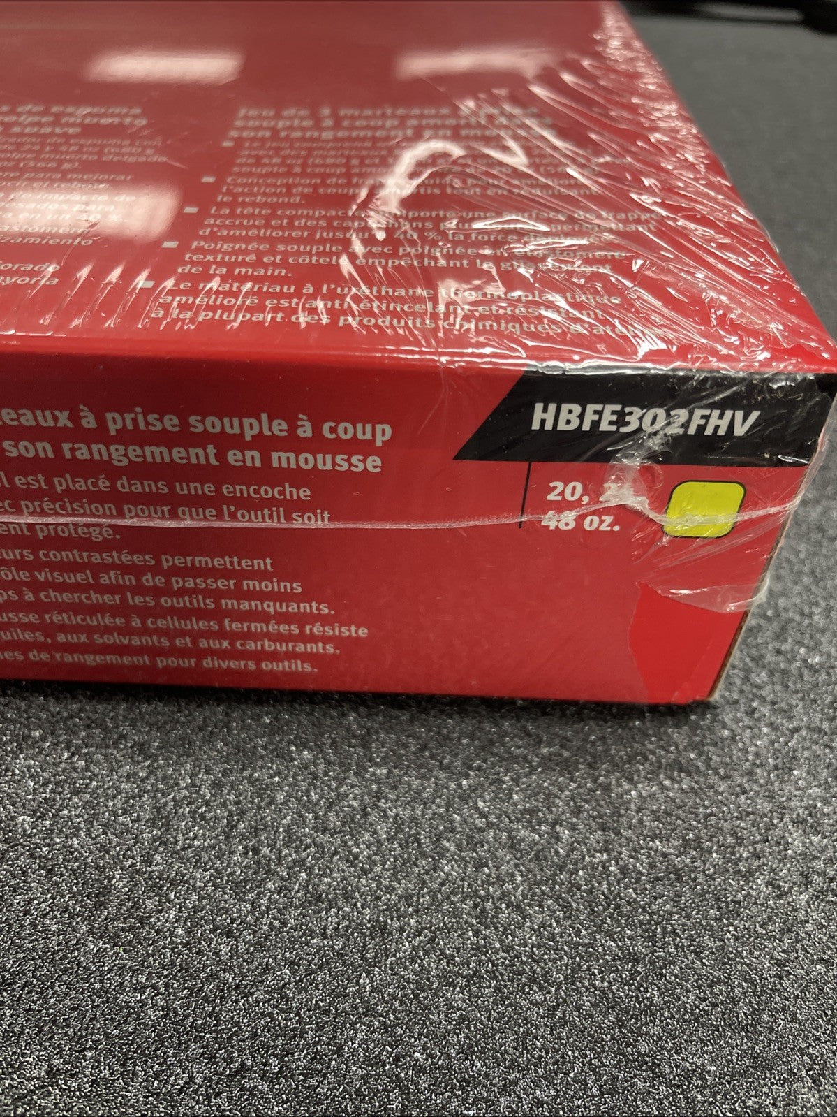 New Snap-on™ HBFE302FHV 24 20 48 oz Hi-Viz Flat Faced Dead Blow Hammer Foam Set