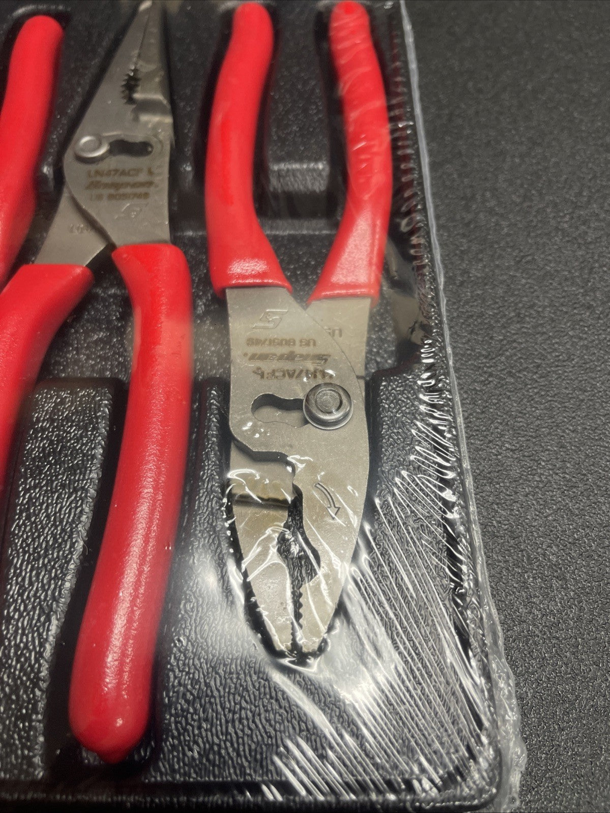 Snap-on Tools USA NEW RED 3pc Soft Grip Slip Joint Pliers Lot Set PL347ACF