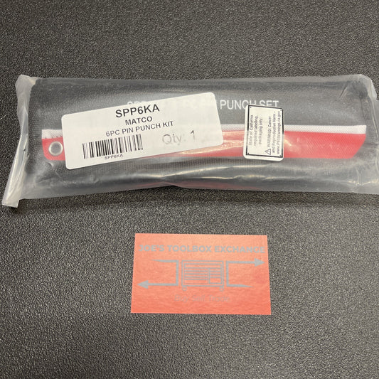 NEW MATCO Tools USA Pin Punch Set Lot Straight Roll Red Storage Pouch 6pc SPP6KA