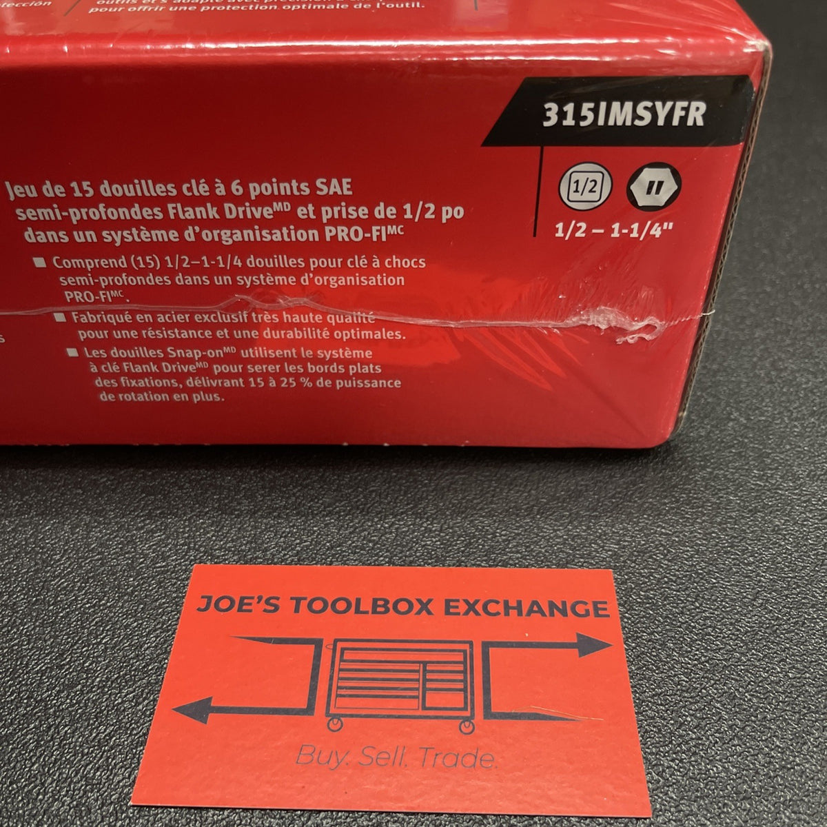 Snap On BRAND NEW 315IMSYFR 15pc 1/2dr SAE Flank Dr Semi Deep Impact Set FOAM
