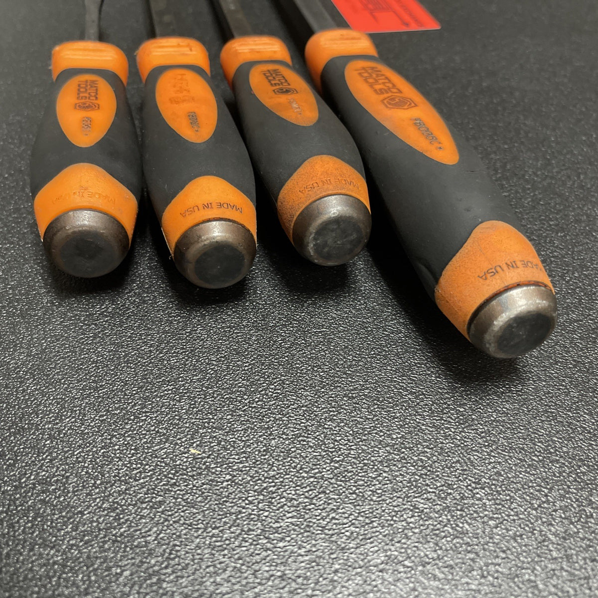 Matco Tools PBSO4C 4 Piece Curved Tip Pry Bar Set Orange Made in USA