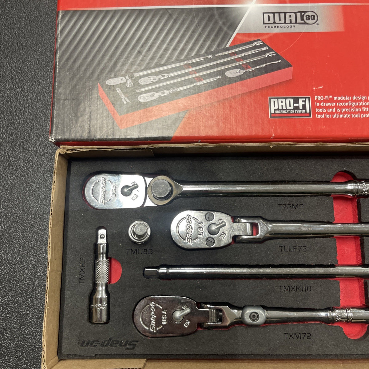 Snap-on 8pc RAT108ESSFR Essential Ratchet Extension Set Pro-Fl Foam Organization