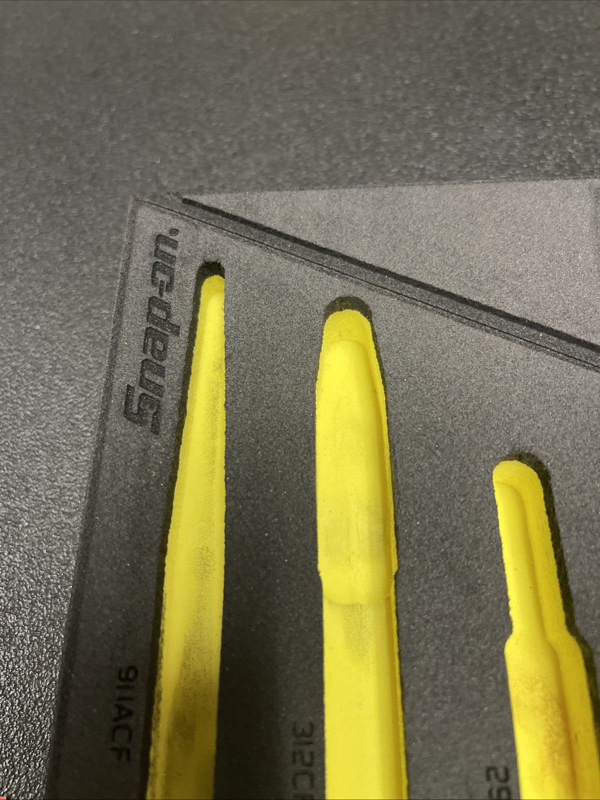 Snap-on fmpl02hv FMPL02B foam organizer6pc essential plier set Hi Viz Yellow