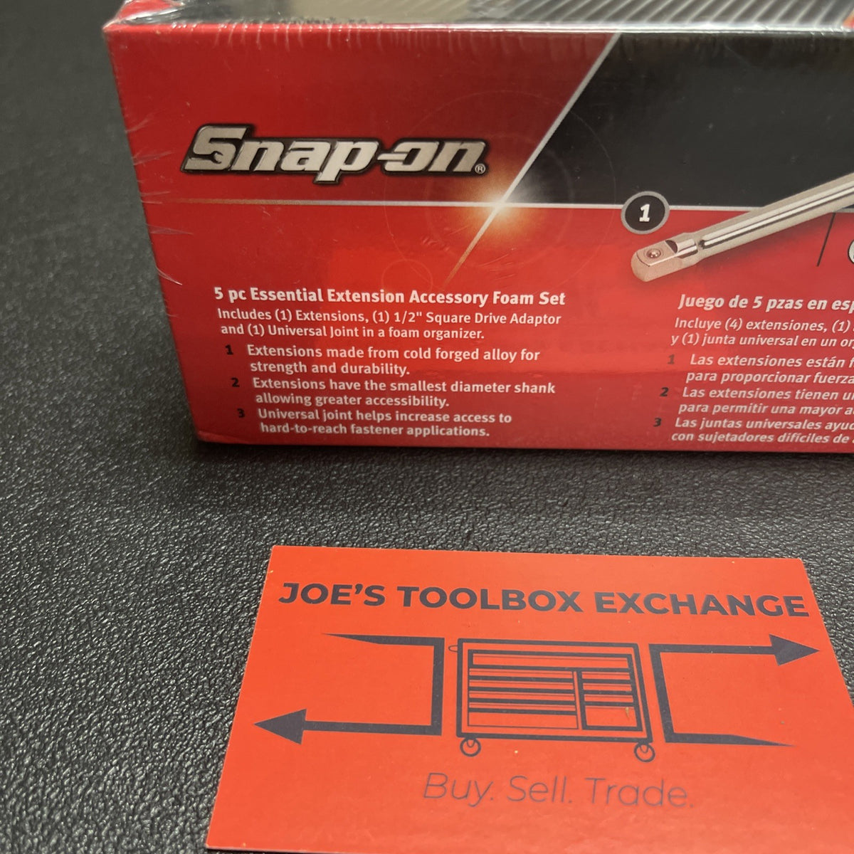 Snap-on Tools USA NEW Gray 5pc 3/8" Drive Extension Adaptor Foam Set 205AFXAFDT