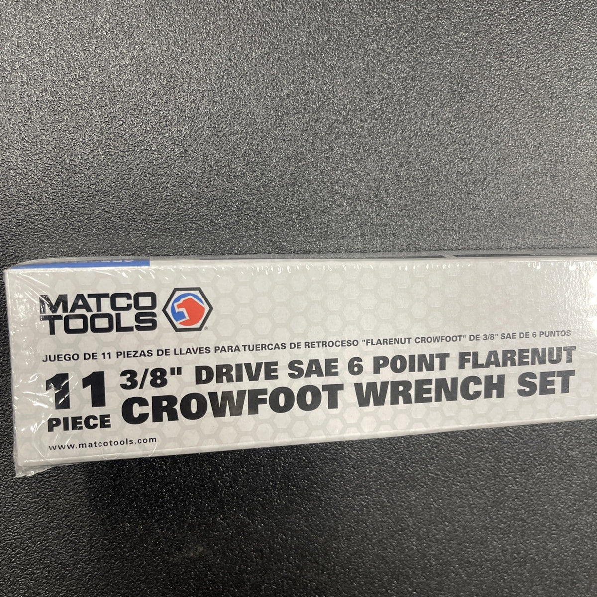 Matco Tools SRBCFN11C Crowfoot Flare Nut Wrench Set SAE 3/8” Drive 6pt 11 Piece