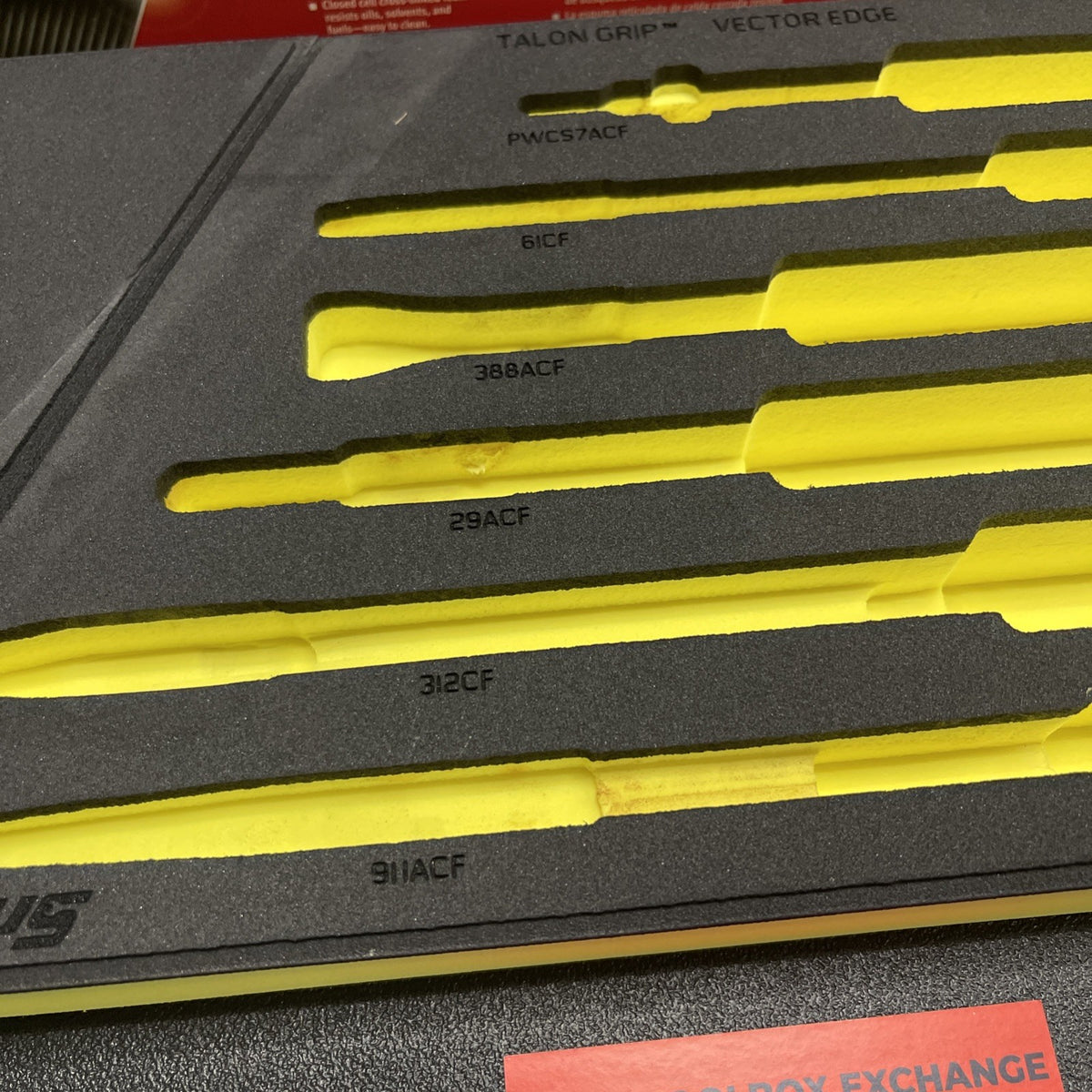 Snap-on fmpl02hv FMPL02B foam organizer6pc essential plier set Hi Viz Yellow