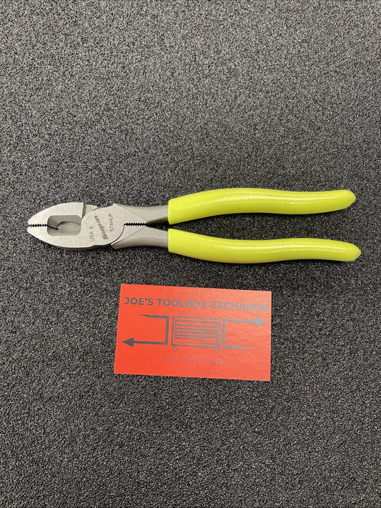 Snap-on Tools USA NOS 7" HIGH VIS YELLOW Lineman's Pliers 57AHLP
