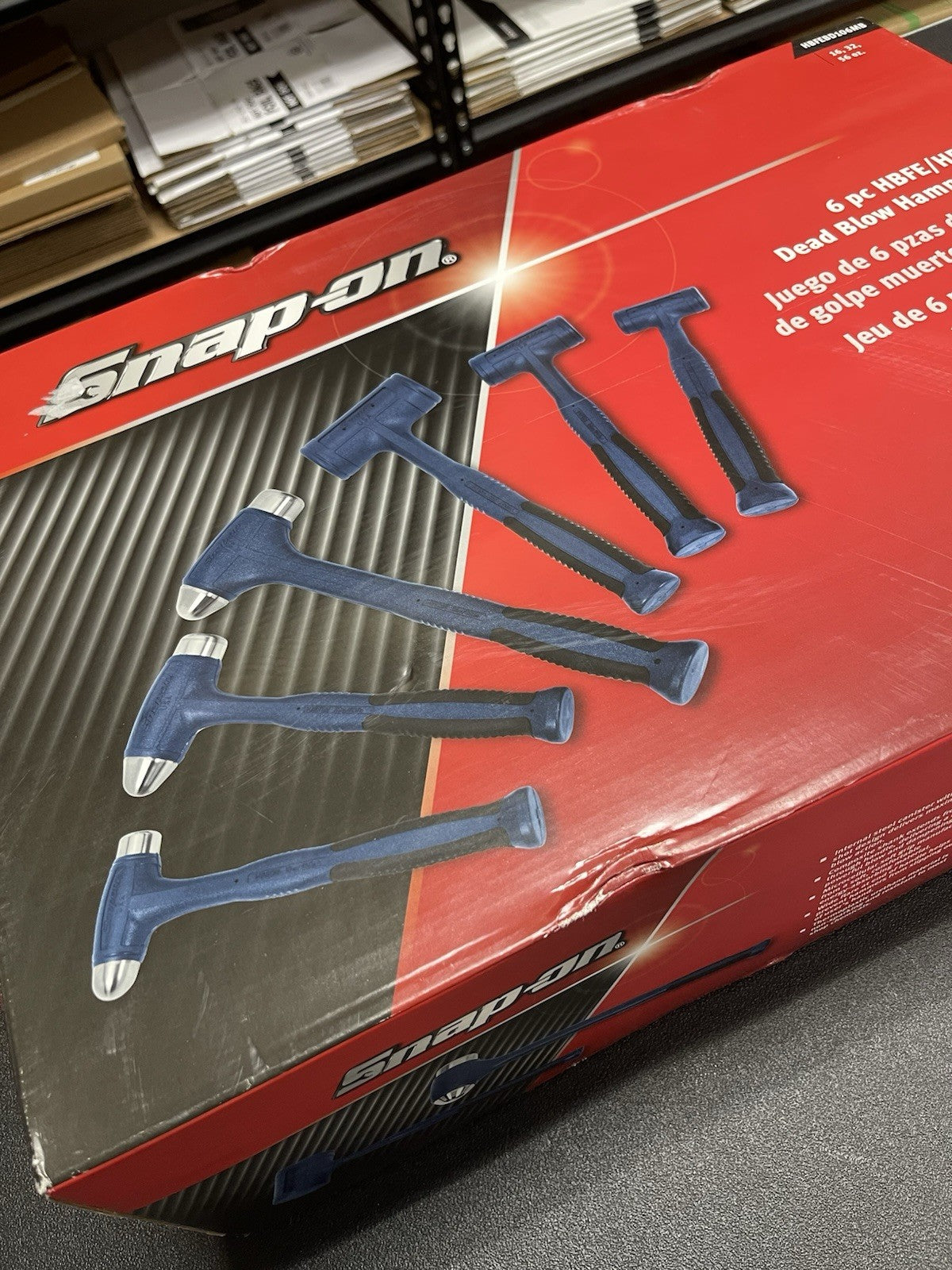 SNAP ON TOOL HBFEBD106 MB PWR BLUE Dead Blow Hammers 6Pc Ball Peen 16, 32, 56oz+