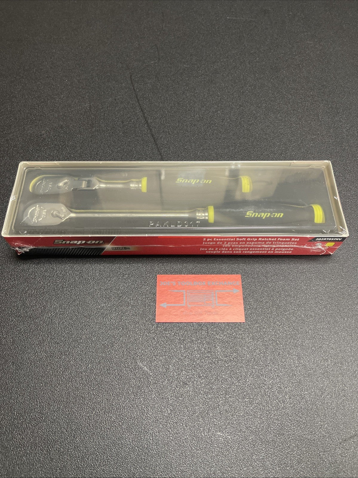 SNAP ON TOOLS  2Pc 3/8" Hi-Viz Yellow Soft Grip Foam Ratchet Set 202RT05FHV