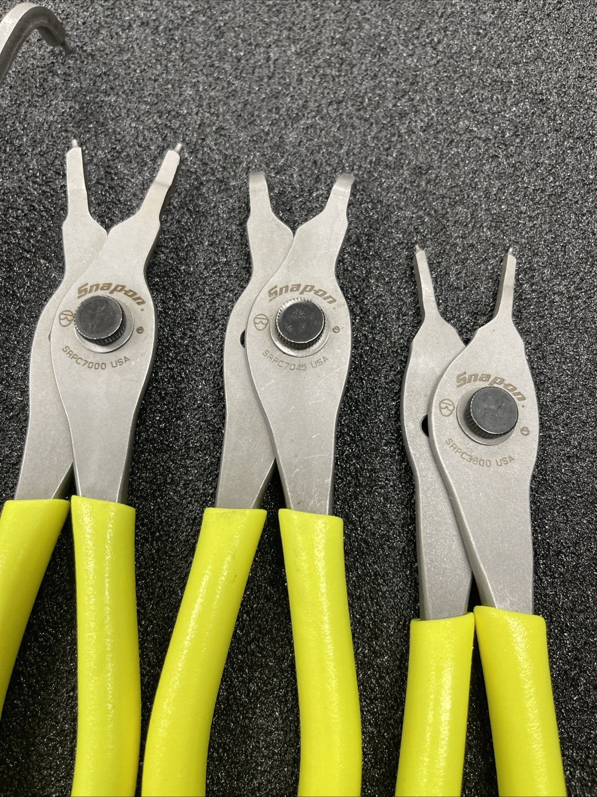 Snap-on Tools USA NEW HI-VIZ 4 Piece Soft Grip Snap Ring Plier Lot Set