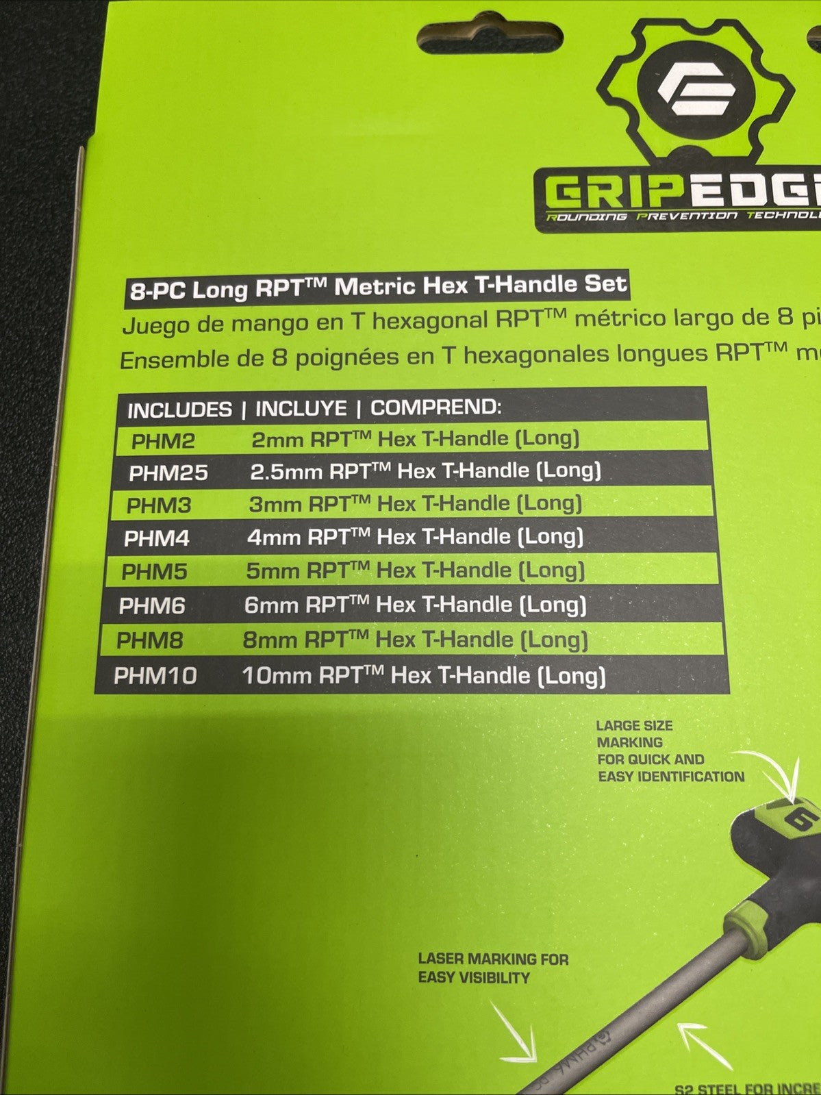 GRIPEDGE 8-PC METRIC HEX T-Handle Driver Set | Sizes - 2, 2.5, 3, 4, 5, 6, 8,...