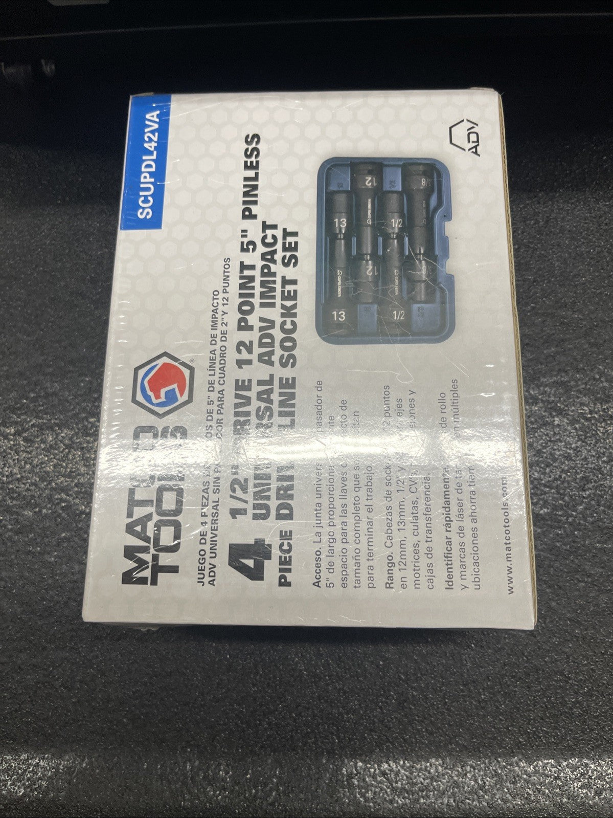 NEW! Matco Swivel Driveline Socket Set 1/2” Drive 12mm 13mm 3/8, 1/2  SCUPDL42VA