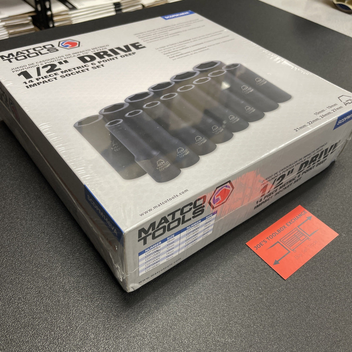 MATCO Tools SCDPM146VA 14 Pc ADV METRIC Deep Impact 6-point Socket Set 10-27MM 